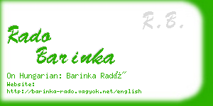 rado barinka business card